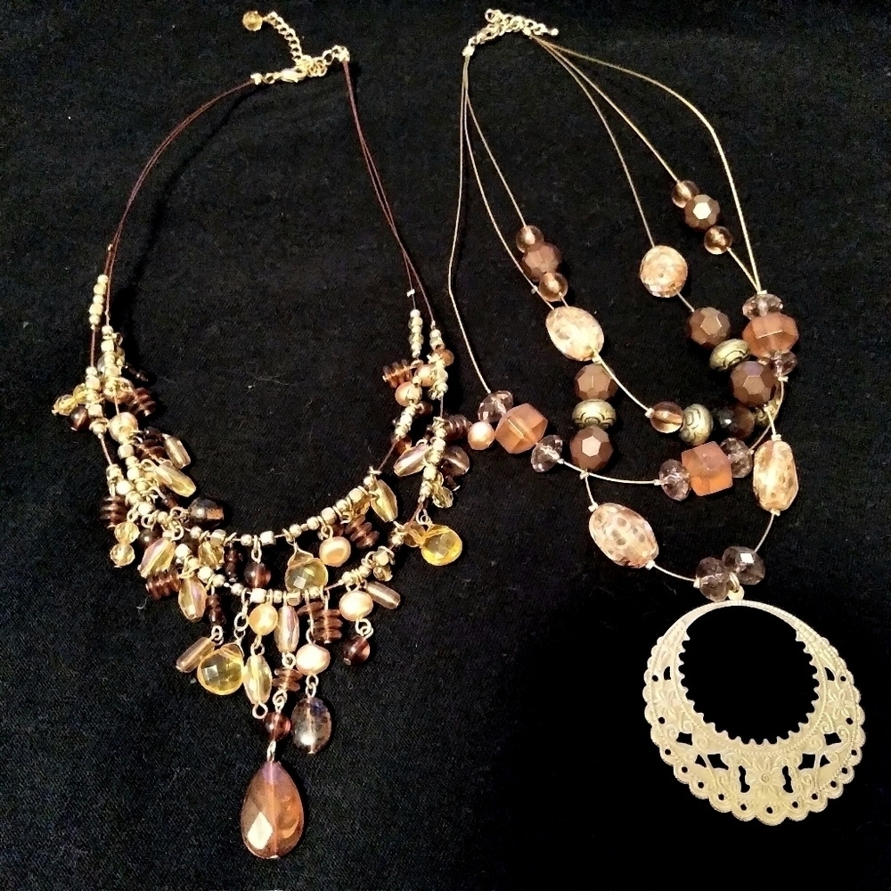 Two beautiful multiwire beaded necklace